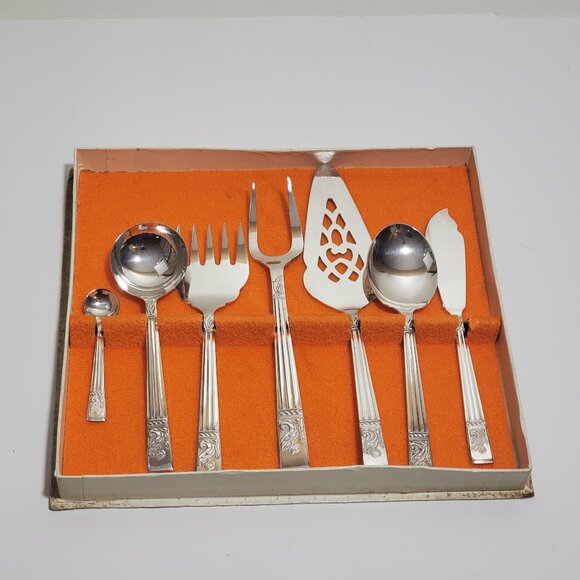 Vintage Angora Silver Plate Charcuterie / Serving Set – 7 Piece  Made in England - Picture 1 of 14